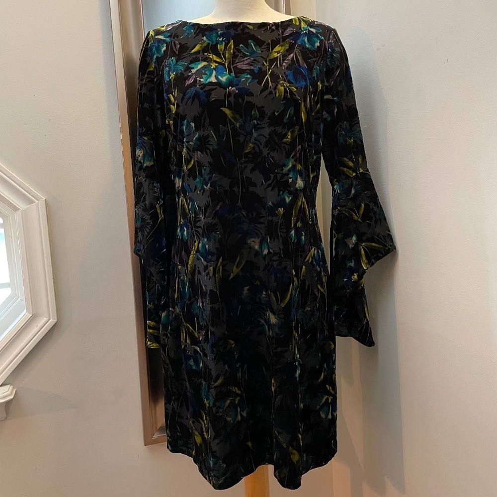 Tropical black burnt-out velvet The Limited Collection dress